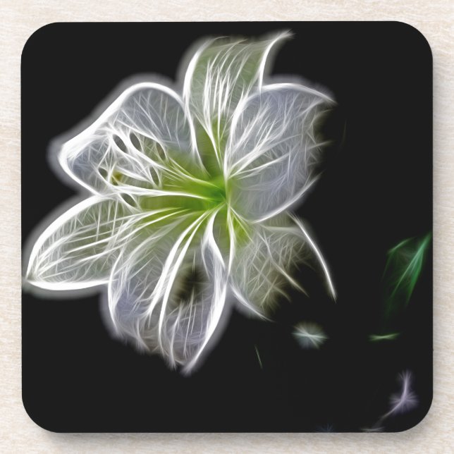 Dessous-de-verre Beauté de la nature de la fleur de lys blanc (Devant)