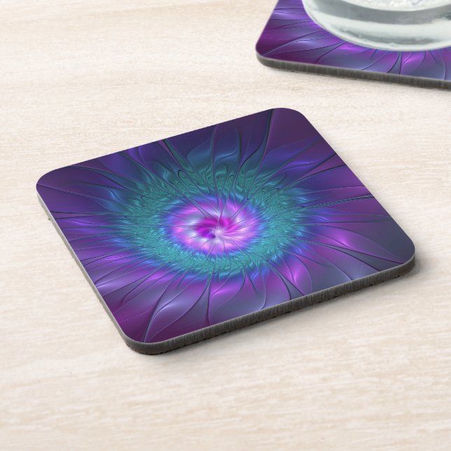 Dessous-de-verre Beauté florale Abstraite Fleur d'art fractionnée c (Côté gauche)