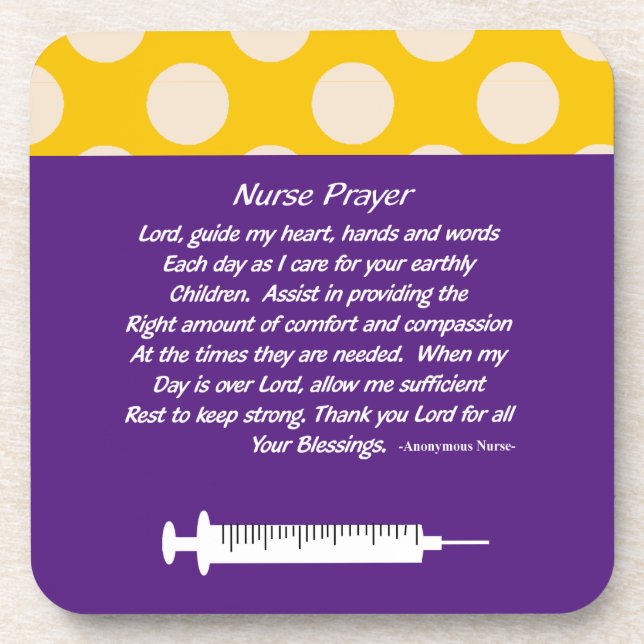 Dessous-de-verre Beautiful Christian Nurse Prayer Purple  (Devant)