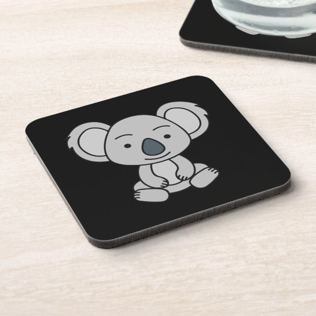 Dessous-de-verre Bébé Cute Koala Avec Le Sourire Assis (Côté gauche)