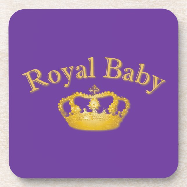 Dessous-de-verre Bébé royal avec couronne dorée (Devant)