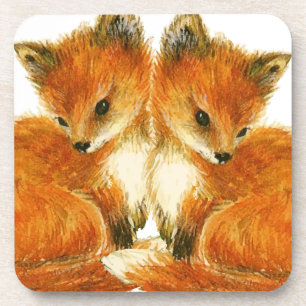 Dessous-de-verre Bébés renards jumeaux