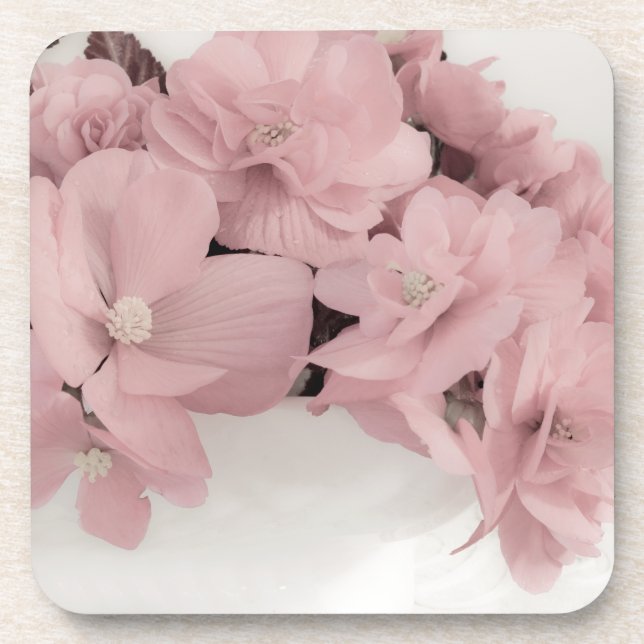 Dessous-de-verre Begonias rose (Devant)