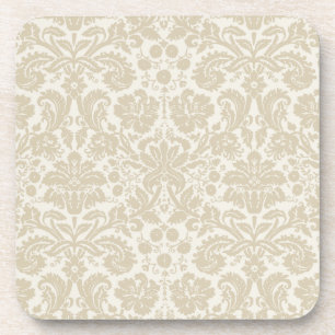 Dessous-de-verre Beige floral fleuri de motif de nouveau d'art