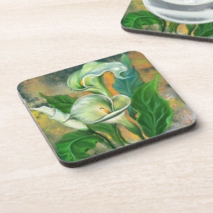 Dessous-de-verre Belle Calla Lily Fleur Beverage Coaster
