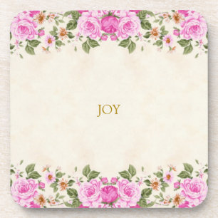 Dessous-de-verre Belle Fleurs & Joy Texte