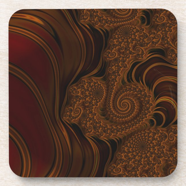 Dessous-de-verre Belle fractale rouge de caramel de cerise (Devant)