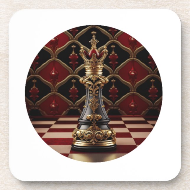 Dessous-de-verre Belle pièce d'échecs baroque - La Reine (Devant)