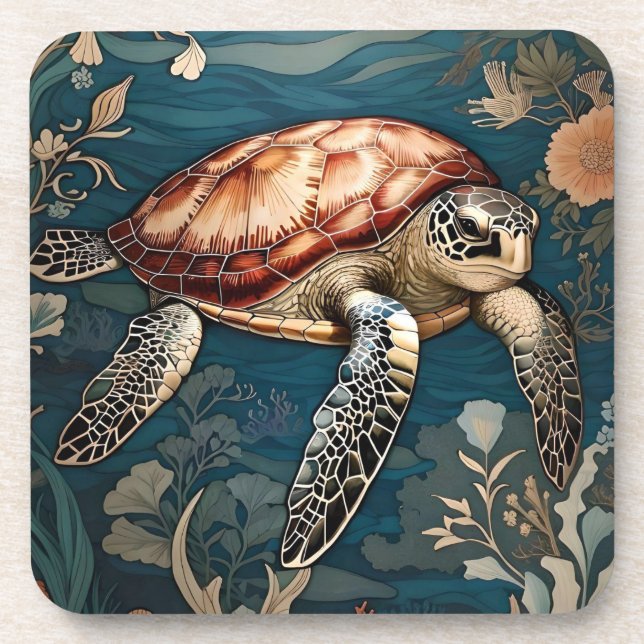 Dessous-de-verre Belle tortue sous-marine (Devant)