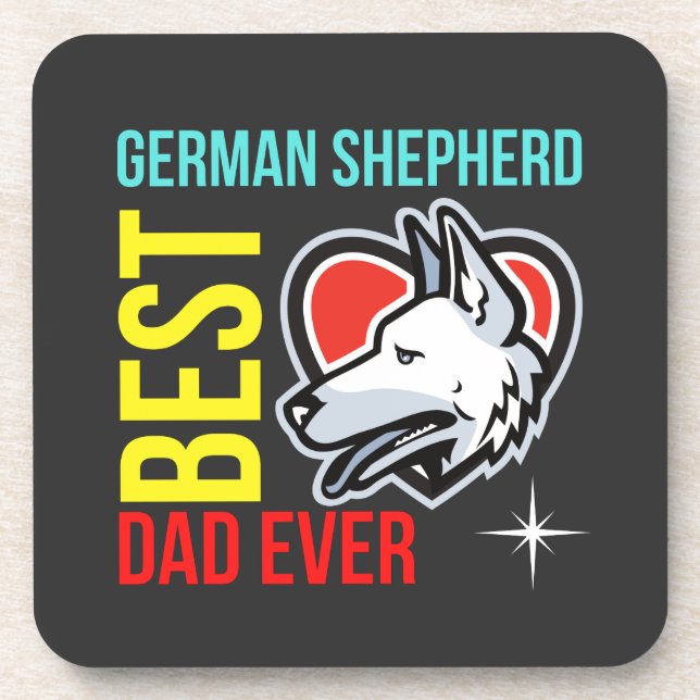 Dessous-de-verre Berger allemand papa, Chien papa (Devant)