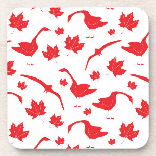 Dessous-de-verre Bernaches du Canada et Feuilles de l'érable - drap