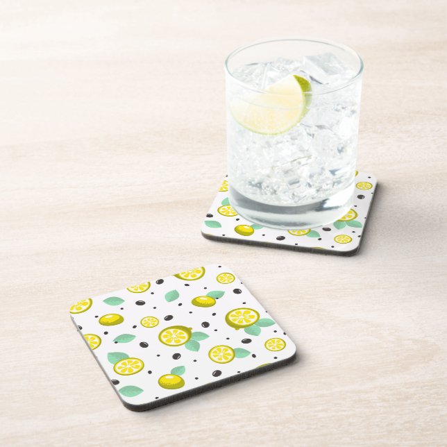 Dessous-de-verre Beverage coaster avec un motif moderne de feuilles (Côté Droit)