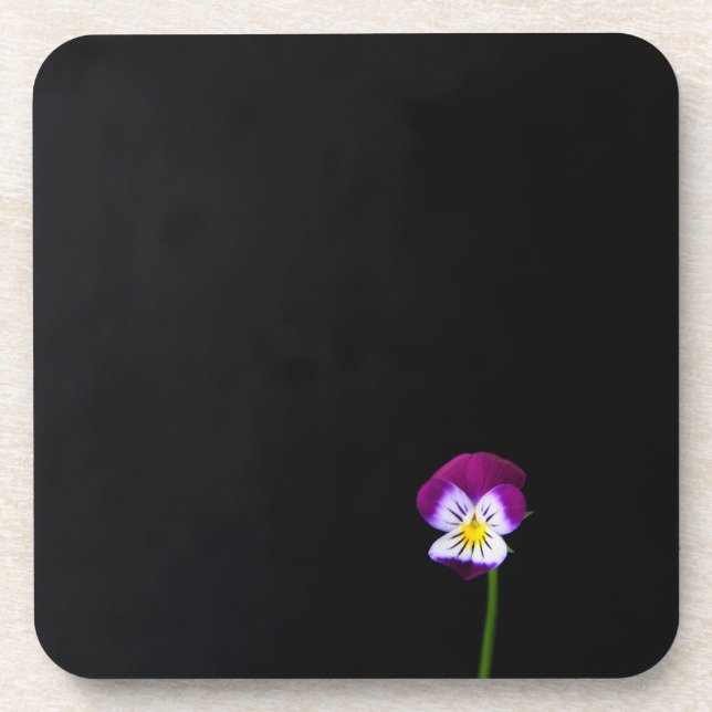 Dessous-de-verre Beverage Coastère à fleurs de violet (Devant)