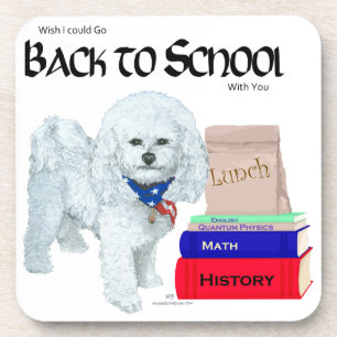 Dessous-de-verre Bichon Frise Back to School