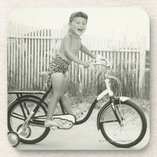 Dessous-de-verre Bicyclette d'équitation de fille