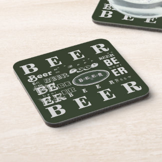 Dessous-de-verre Bière - Collage vert et blanc