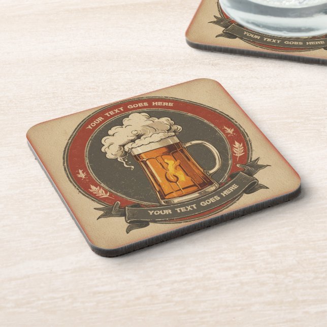 Dessous-de-verre Bière modifiable vintage (Côté gauche)