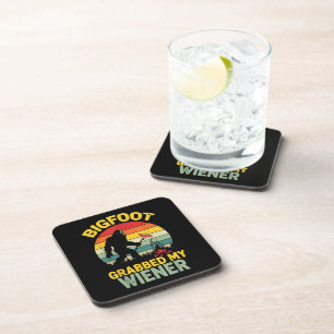 Dessous-de-verre Big Foot a attrapé mon hot dog drôle Sasquatch