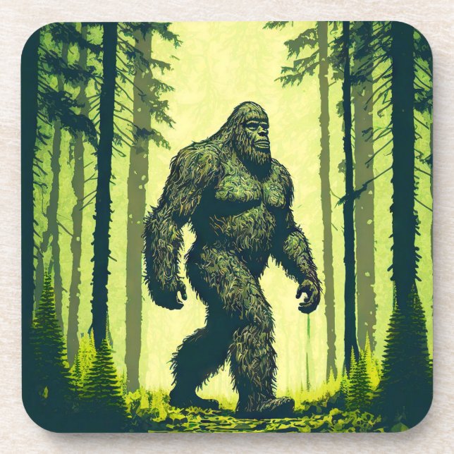 Dessous-de-verre Bigfoot se promène dans une forêt (Devant)