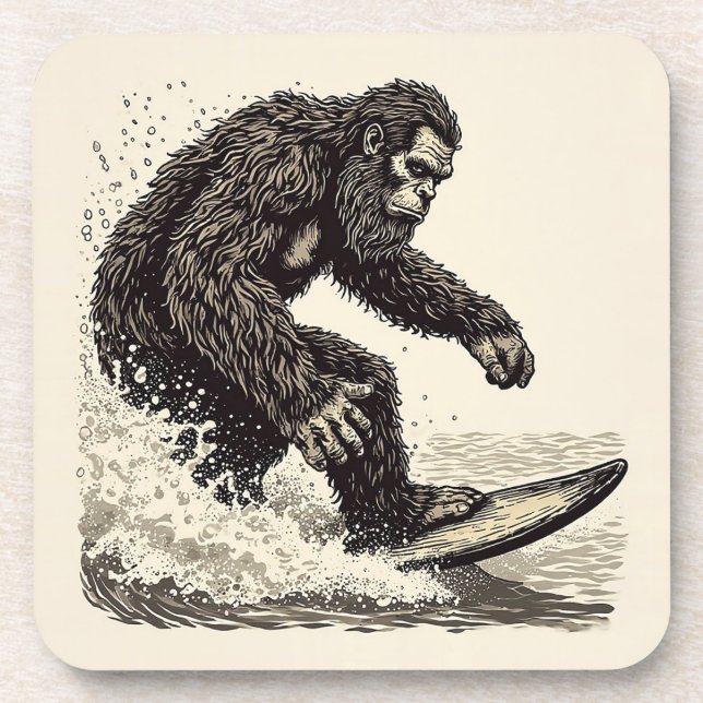 Dessous-de-verre Bigfoot Surfant (Devant)