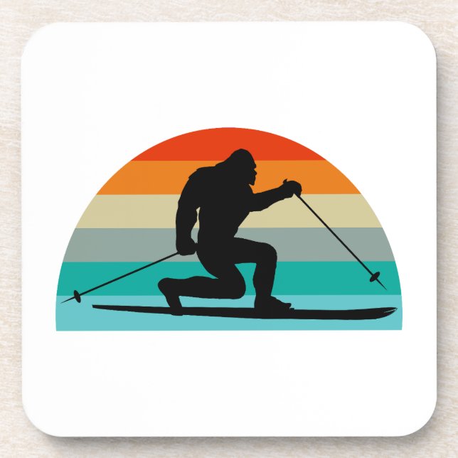 Dessous-de-verre Bigfoot Telemark Ski Arc-en-ciel (Devant)