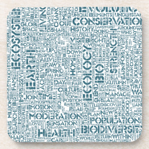 Dessous-de-verre Bio Nuage de Mots Texte Motif Biodiversité