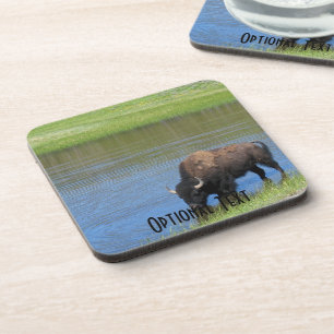 Dessous-de-verre Bison américain de Yellowstone dans l'étang