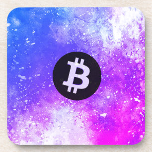 Dessous-de-verre Bitcoin Aquarelle (Style 2 - Miami)