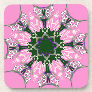 Dessous-de-verre Black and pink Cute Floral Fashion design