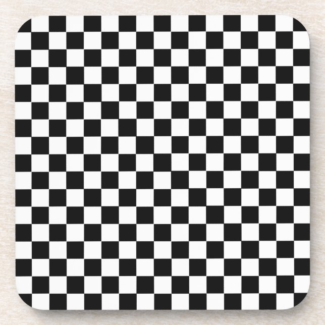 Dessous-de-verre Black And White Classic Checkerboard by STaylor (Devant)