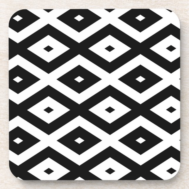 Dessous-de-verre Black and white diamond pattern (Devant)