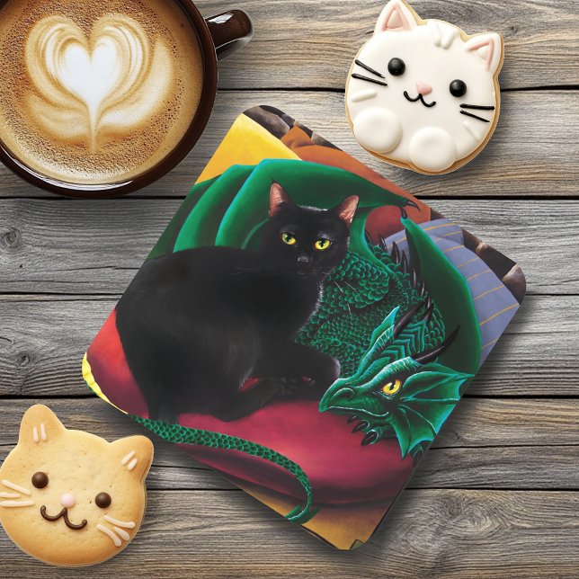 Dessous-de-verre Black Cat et Dragon (Créateur téléchargé)
