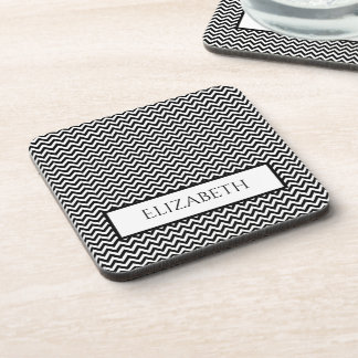 Dessous-de-verre Black Simple Chevron