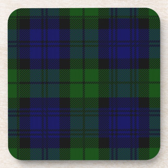 Dessous-de-verre Black Watch Tartan bleu vert Plaid (Devant)