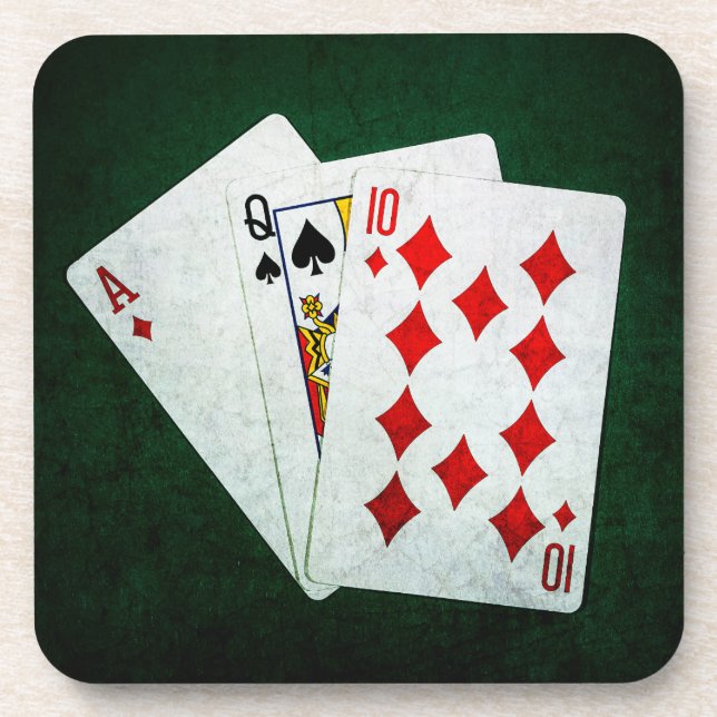 Dessous-de-verre Blackjack 21 point - As, Queen, Ten (Devant)