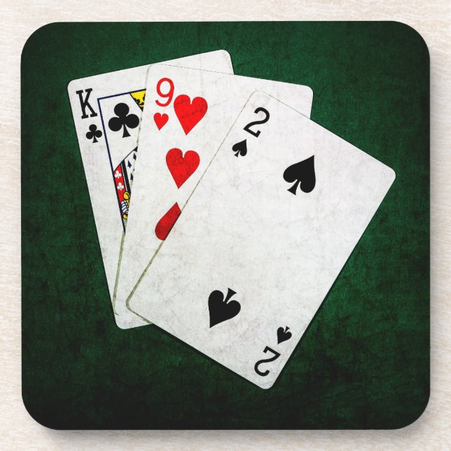 Dessous-de-verre Blackjack 21 point - Roi, Neuf, Deux (Devant)