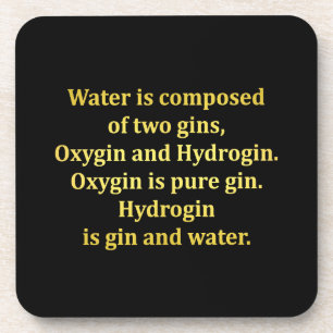 Dessous-de-verre Blague sur l'eau et le gin drôle