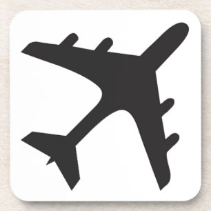 Dessous-de-verre Blanc noir simple conception d'avion