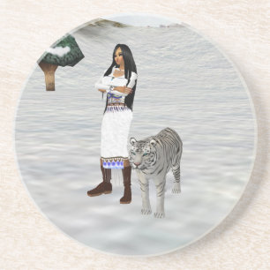 Dessous de verre blancs de tigre