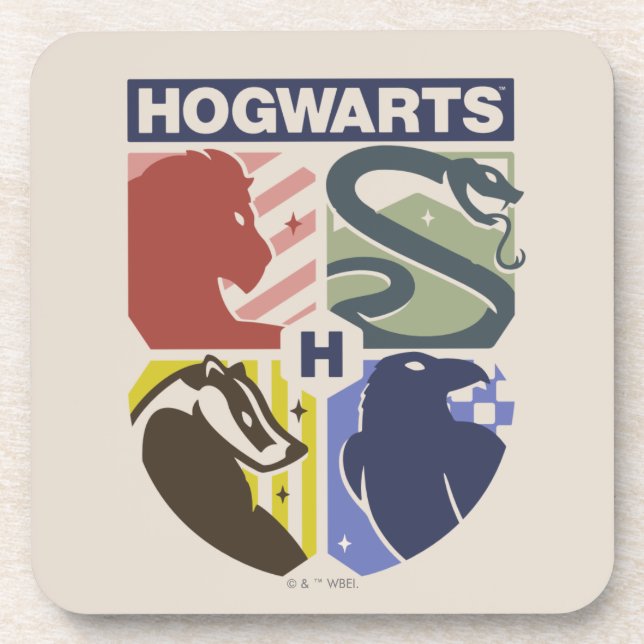 Dessous-de-verre Blason timbré vintage HOGWARTS™ (Devant)