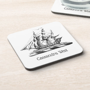 Dessous-de-verre Blason Vintage Naval Navire Clipper Crête