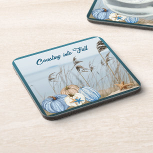 Dessous-de-verre Bleu automne côtier et Citrouilles blancs et Starf