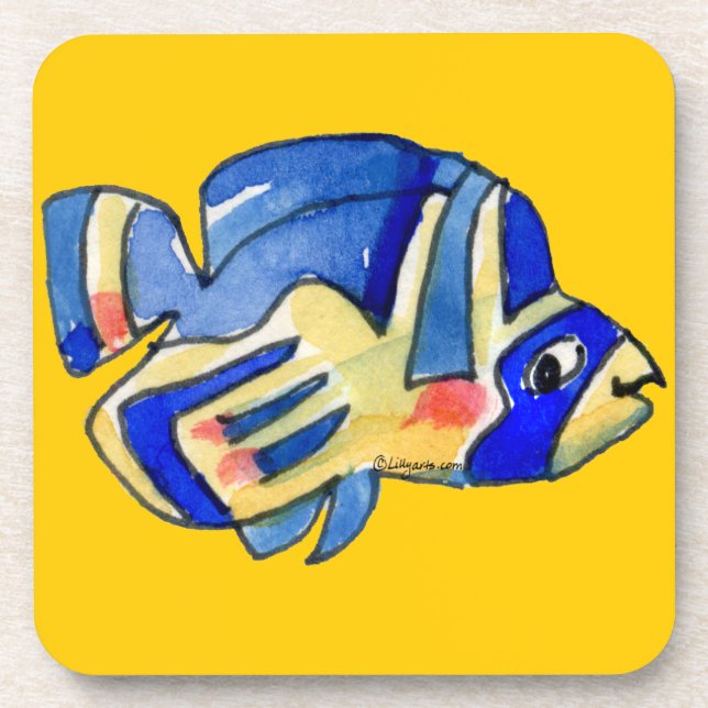 Dessous-de-verre Bleu Cartoon Papillon Poisson (Devant)