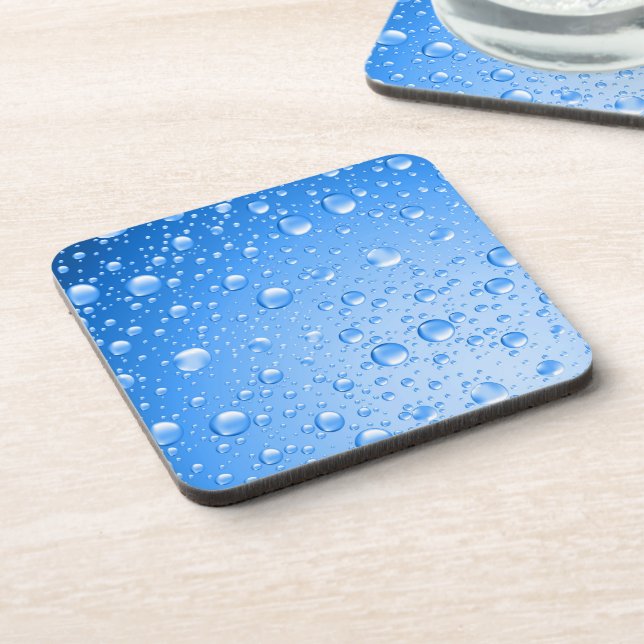 Dessous-de-verre Bleu clair gouttes de pluie (Côté gauche)
