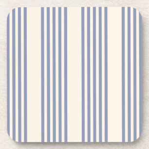 Dessous-de-verre Bleu gris et beige cinq rayures motif