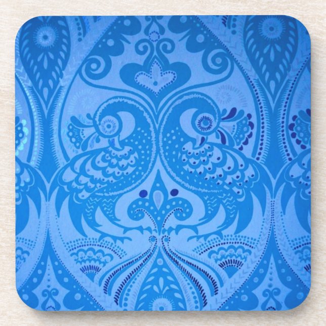 Dessous-de-verre Bleu Oriental Peacock Birds (Devant)