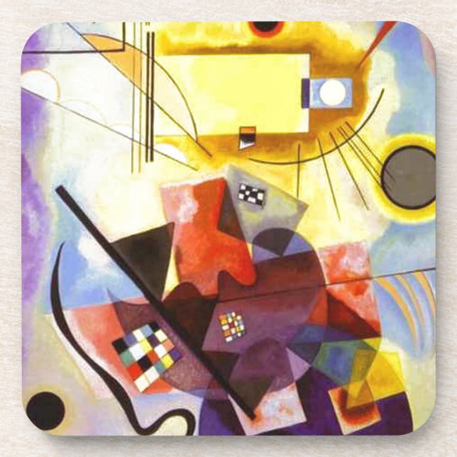 Dessous-de-verre Bleu rouge jaune Kandinsky peinture Abstraite (Devant)