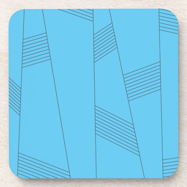 Dessous-de-verre Bleu, simple, élégant, abstrait motif (Devant)
