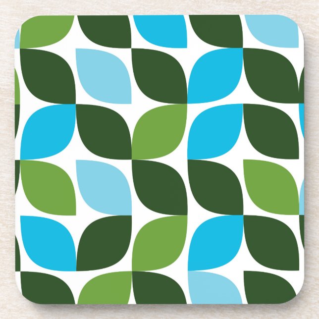 Dessous-de-verre Bleu, vert, cool, tendance, nature moderne abstrai (Devant)