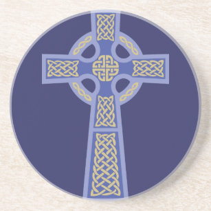 Dessous de verre bleus de grès de croix celtique